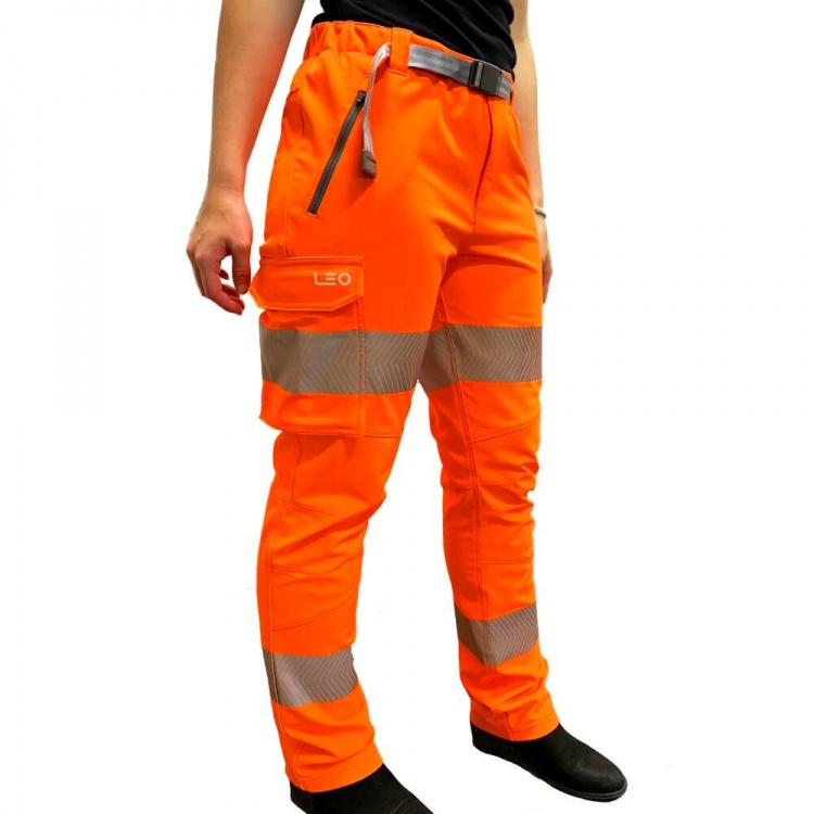 Leo Workwear WTL01-O Starcross Women's Stretch Work EcoViz Hi Vis Trouser Orange